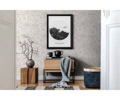 Behang met ton-sur-ton grote bloemenprint 33951