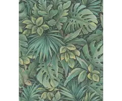 Behang met grote bladeren 33304