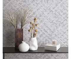 Behang met rotan vlechtwerk 33314