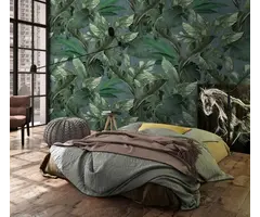 Fotobehang met grote bladeren en monstera print 34199