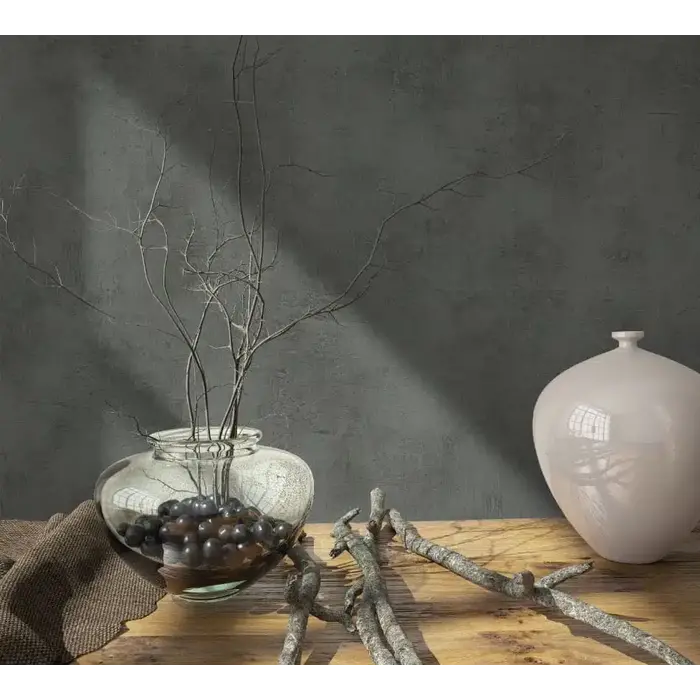 Behang met beton stuc look 34193