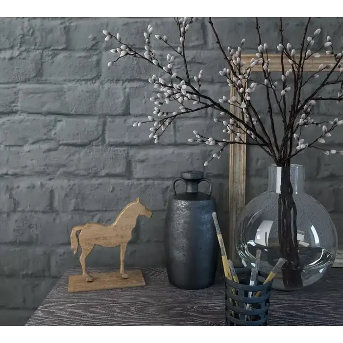 Behang met bakstenen print 34170