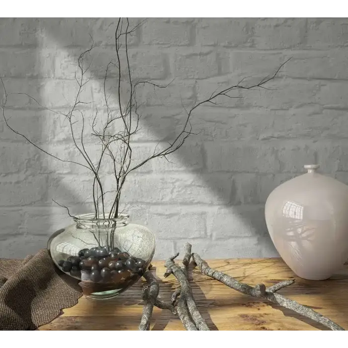 Behang met bakstenen print 34166