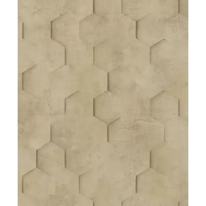 Behang met 3D hexagon print 34163