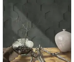 Behang met 3D hexagon print 34161