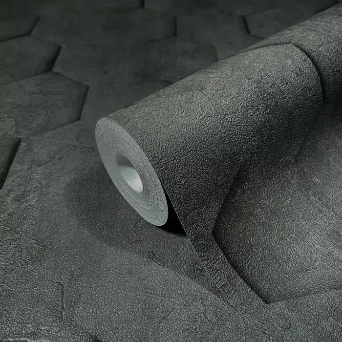 Behang met 3D hexagon print 34161