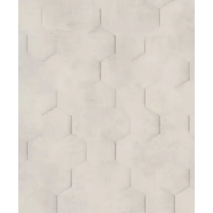 Behang met 3D hexagon print 34158