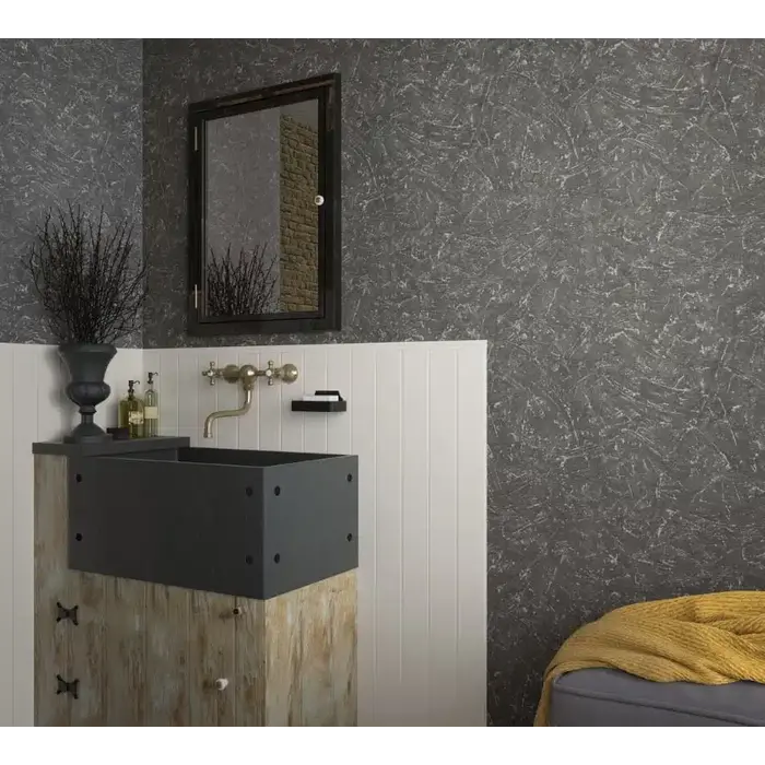 Behang grove structuur 34156