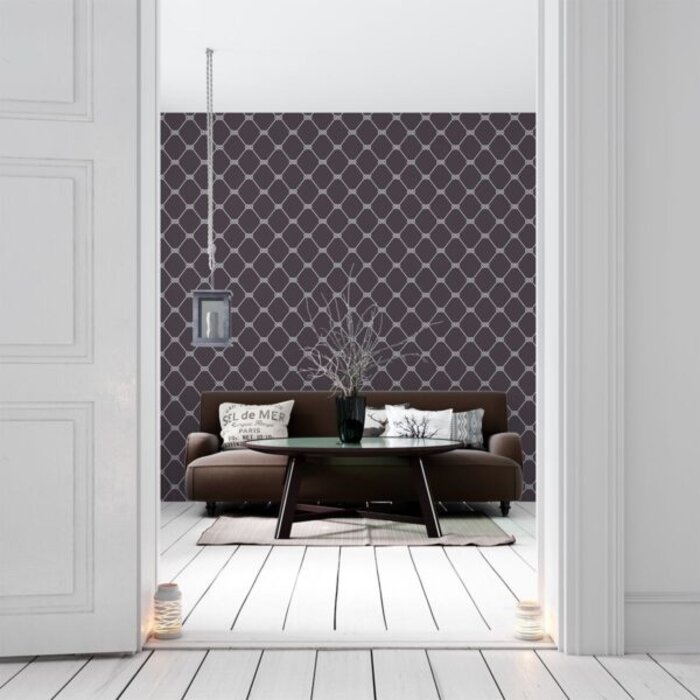 Behang scheepvaart touw ruiten G23346