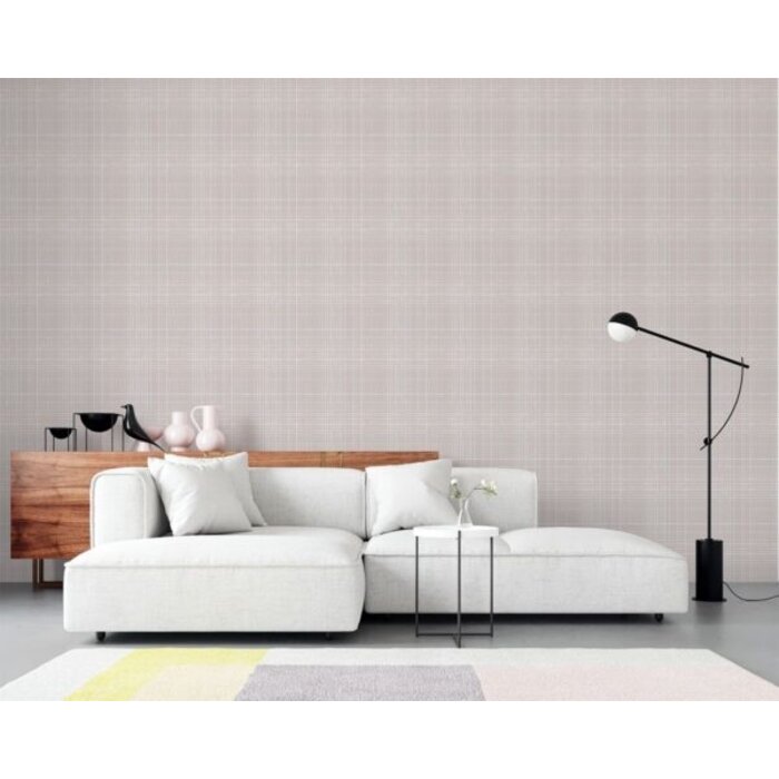 Behang fijne strepen en ruiten G23336