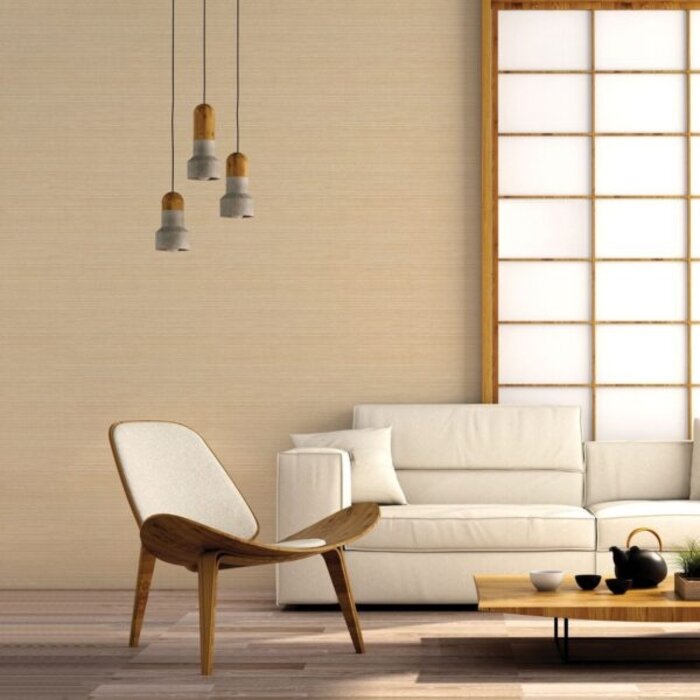 Behang natuurlijk streepeffect 7364