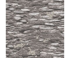 Behang stenen met mos 7337