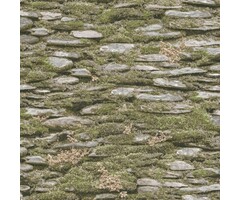 Behang stenen met mos 7336