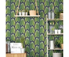 Behang monstera bladeren 7328