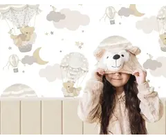 Behang met lambrisering planken 14877