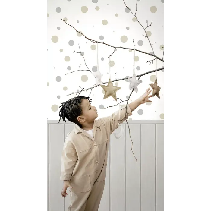 Behang met lambrisering planken 14876