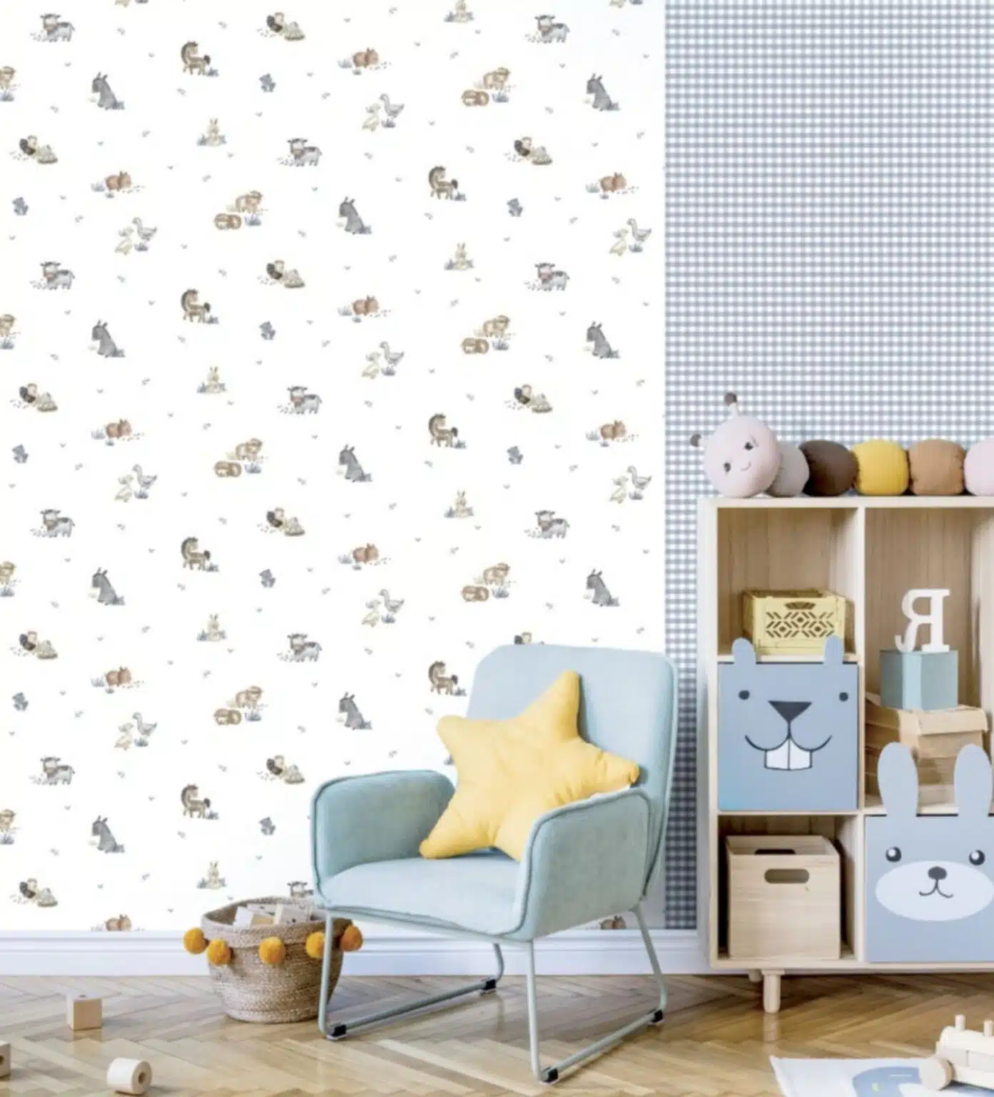 Behang met boerderij dieren 14830