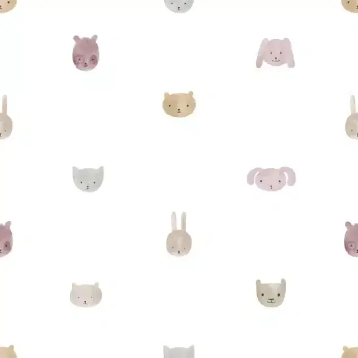 Behang met dierenhoofdjes 14814