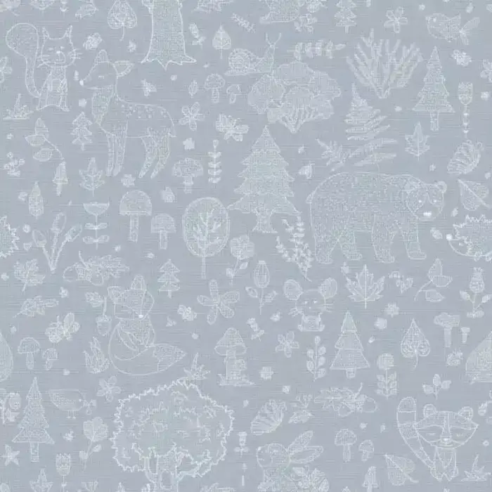 Behang met bosdier silhouetten 14806