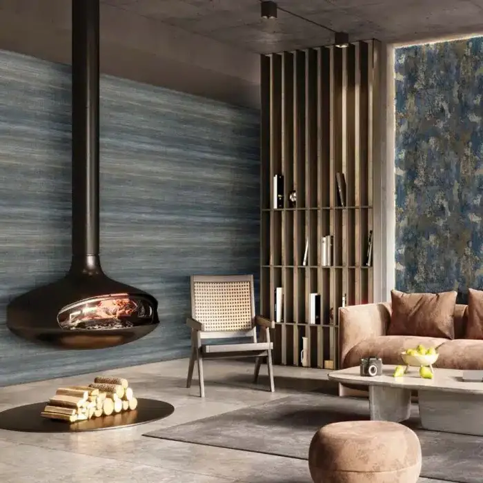 Behang met weefselstructuur 21156