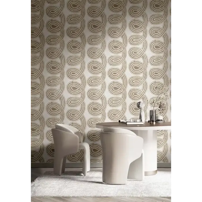 Behang met spiraal print 21130