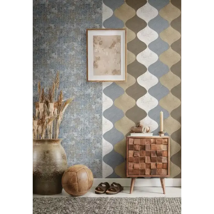 Behang met organische retro print 21113