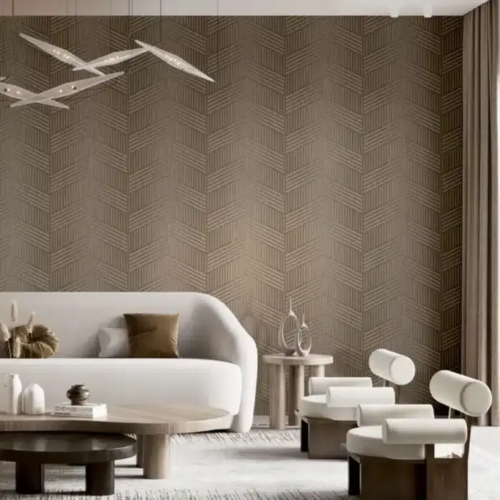 Behang met chevron strepenprint 24484