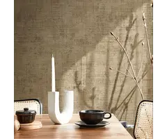 Behang met sleets weefsel structuur 24444