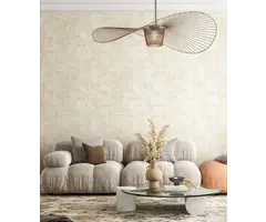 Behang met sleets weefsel structuur 24442