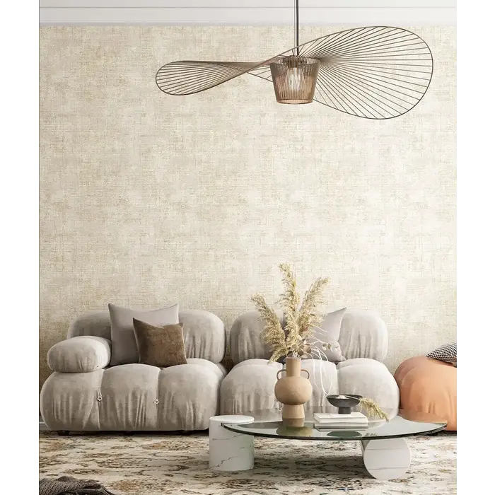 Behang met sleets weefsel structuur 24442