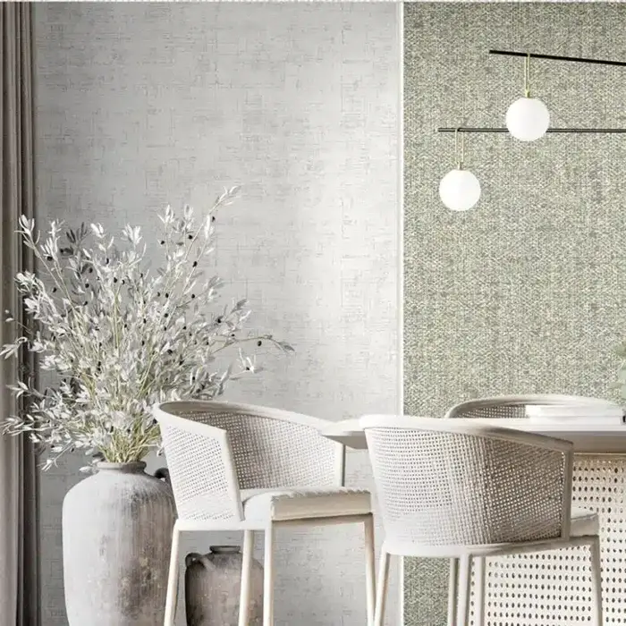 Behang met sleets weefsel structuur 24440