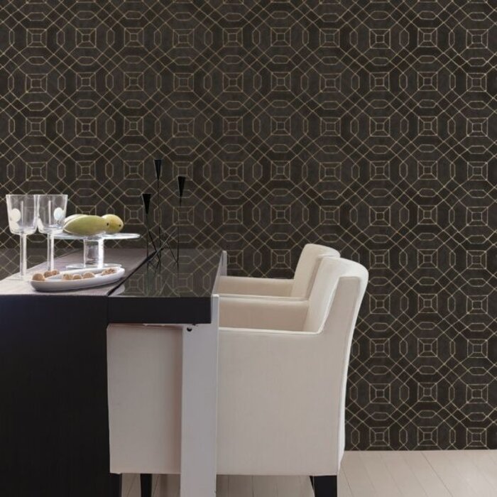 Behang met grote grafische print W78218