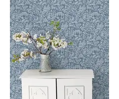 Behang met tempels en tijgers G78508