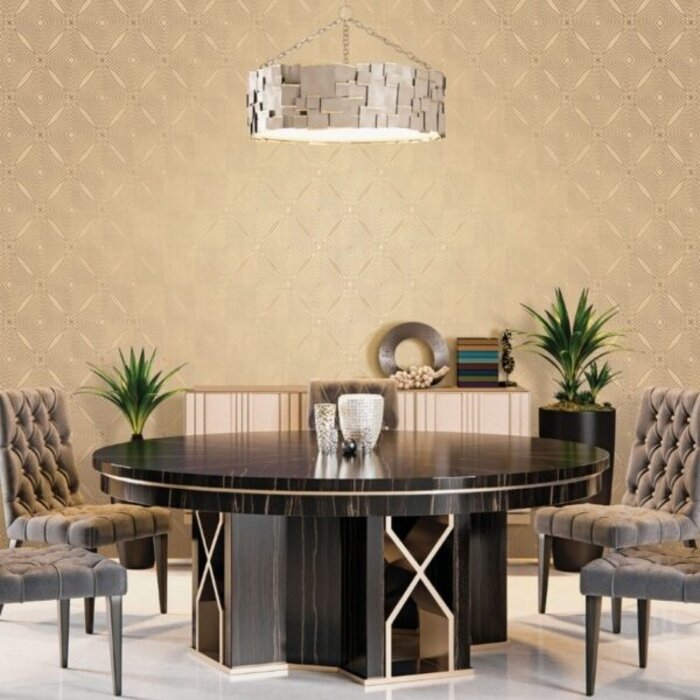 Behang met grafisch metallic dessin G67730