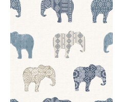 Behang met patchwork olifanten G56528