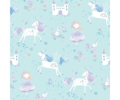 Behang met prinsessen, eenhoorns en kastelen G56524