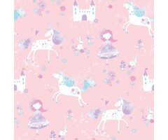 Behang met prinsessen, eenhoorns en kastelen G56523
