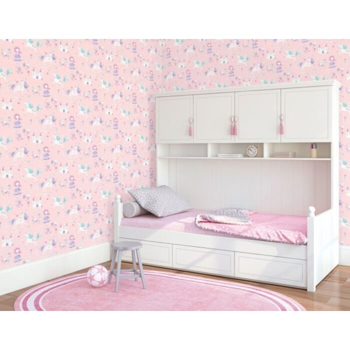 Behang met prinsessen, eenhoorns en kastelen G56523