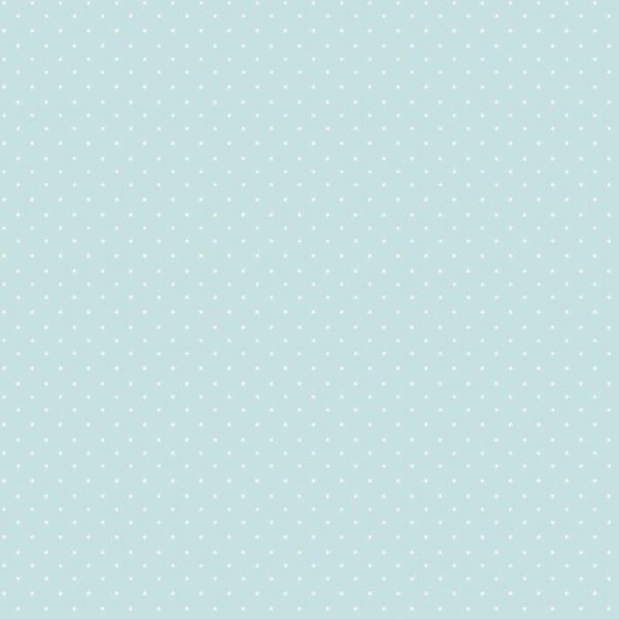 Behang aqua met witte stippen G56508