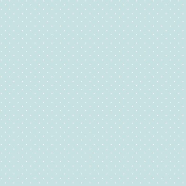Behang aqua met witte stippen G56508