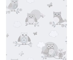Behang met uiltjes G56503