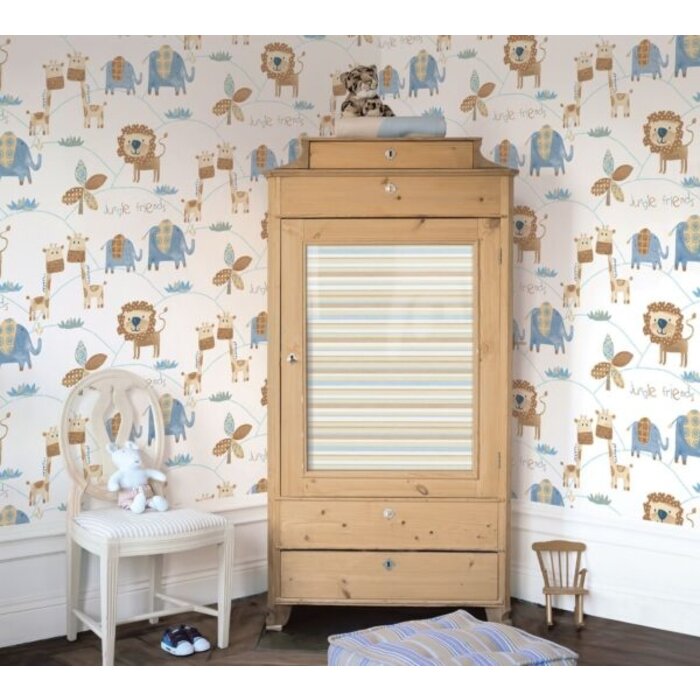 Behang met leeuwen, giraffen en olifanten G56022