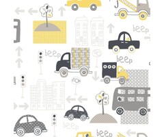 Behang met auto's en bussen G56011