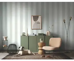 Behang met brede streep 34411