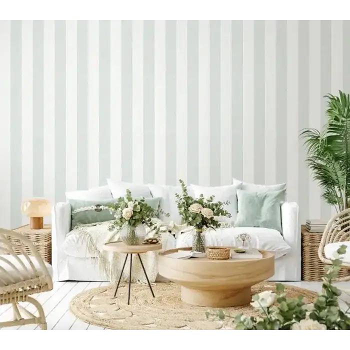 Behang met brede streep 34410