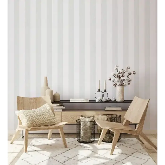 Behang met brede streep 34409