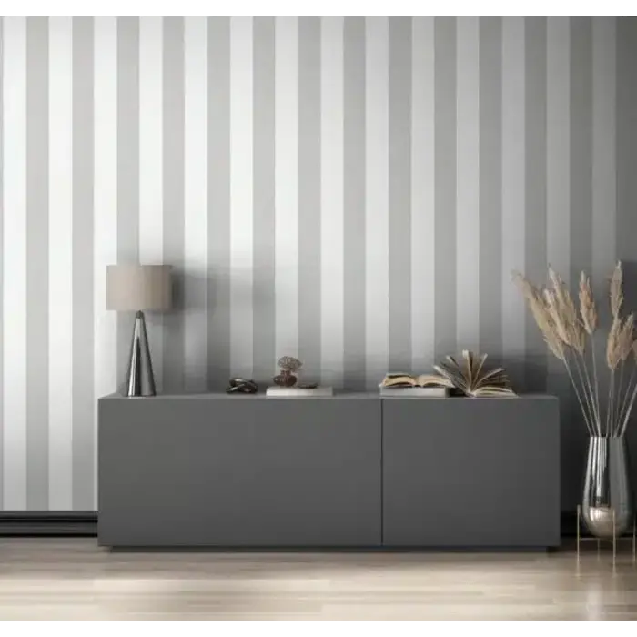 Behang met brede streep 34408