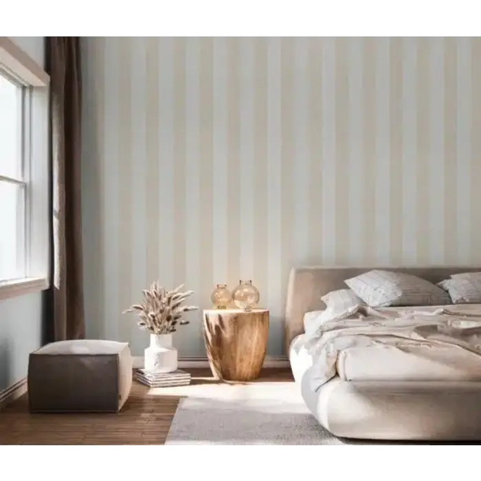 Behang met brede streep 34407