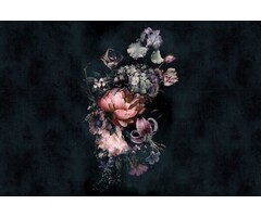 Fotobehang bloemen op zwarte achtergrond 42040