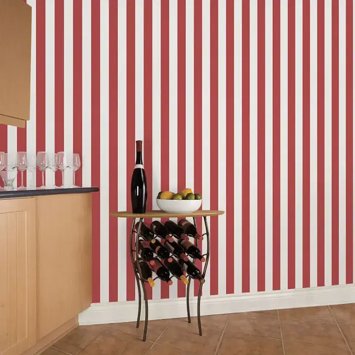 Behang met rood-witte strepen G67525